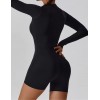 Короткий гладкий комбінізон Shorts Body Crop top model 69 (Black) Короткий гладкий комбінізон Shorts Body Crop top model 69 (Black)